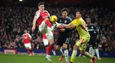 Arsenal menutup tahun 2025 dengan kemenangan telak 4-1 atas Aston Villa pada laga Liga Inggris di Stadion Emirates, Selasa (30/12/2025).  (AP photo/Alastair Grant)