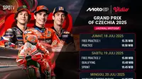 Nonton siaran langsung MotoGP 2025 Tissot Grand Prix of Czechia di Vidio. Saksikan balap motor dari ajang MotoGP 2025 Tissot Grand Prix of Czechia akhie pekan ini di layanan OTT Vidio. (sum. doc. vidio.com)