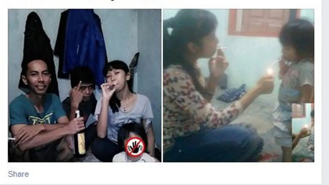 Foto Perempuan Nyalakan Rokok pada Balita Gemparkan Dunia Maya