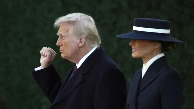 Donald Trump dan Melania di pelantikan presiden ke-47 AS. (AP)