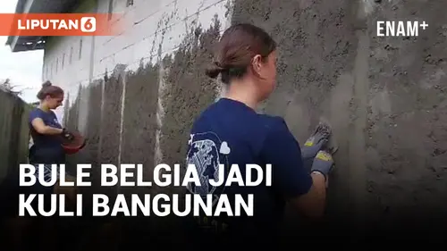 VIDEO: Nyeleneh! Bule Belgia Jajal Jadi Kuli Bangunan di Banyumas