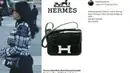 Syahrini tampil cantik saat ia mengenakan tas merek Hermes. walaupun bentuknya imut, akan tetapi tas ini berharga Rp 487.500.000. (Foto: instagram.com/fashionsyahrini)