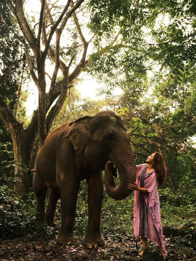 7 Pemotretan Ashanty Bersama Gajah di Bali Ini Curi Perhatian