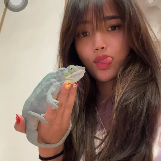 6 Potret Kenangan Fuji Bareng Iguana Kesayangan, Jadi Teman Sehari-hari di Rumah