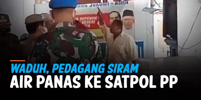 VIDEO: Pemilik Warkop Siram Air Panas ke Satpol PP