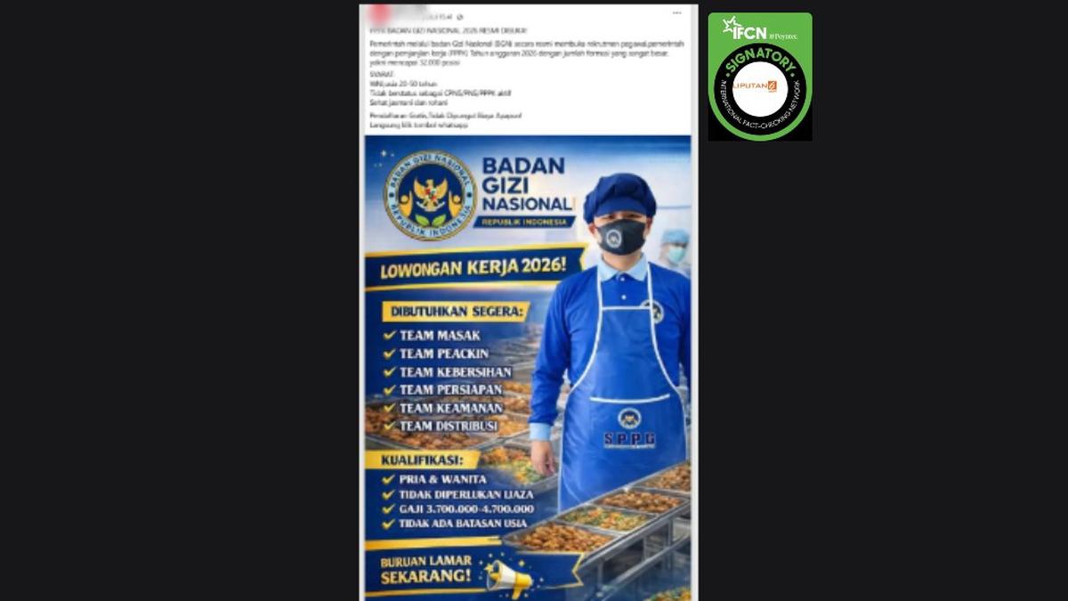 Cek Fakta: Tidak Benar Link Pendaftaran Rekrutmen PPPK BGN 2026 Lewat WhatsApp