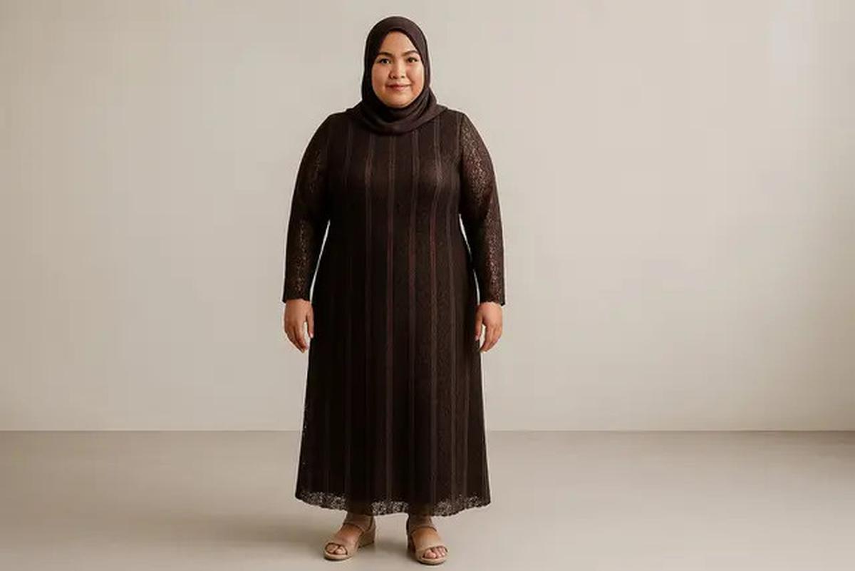8 Model Dress Brokat untuk Orang Gemuk dan Pendek Berhijab, Pilih Ini Agar Terlihat Proporsional