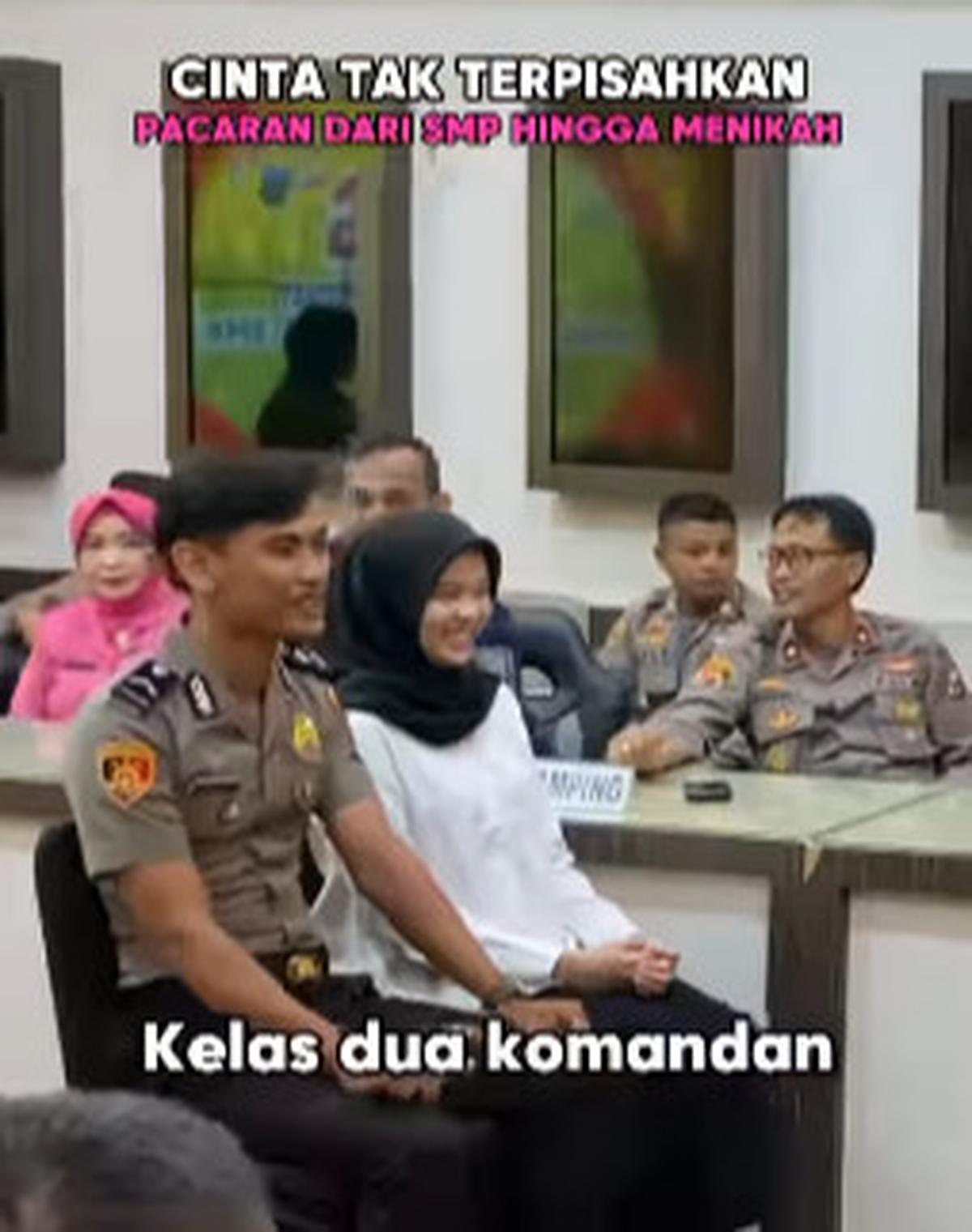 Wajah Tegang Campur Bahagia Anggota Polisi 'Disidang' Bareng Pacar