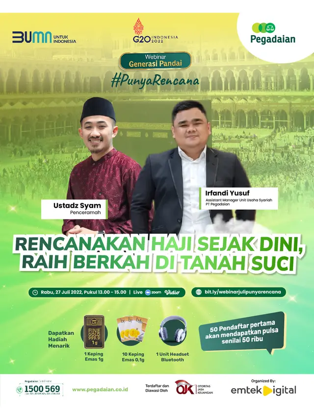 Bertabur Hadiah Menarik, Saatnya Rencanakan Naik Haji dengan Mengikuti Webinar Ini