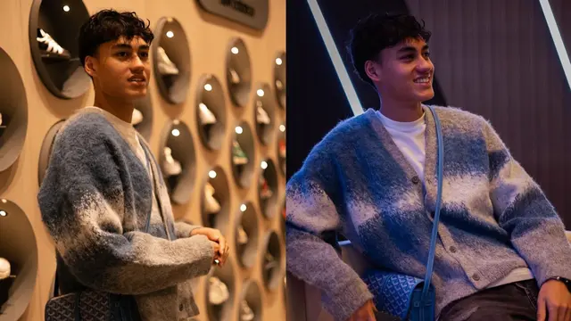 6 gaya Rafael Struick di luar lapangan sepak bola, salah satunya dnegan sweater kancing