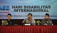 Sekjen Kemendagri, Suhajar pada Lokakarya Wawasan Kebangsaan dalam rangka Memperingati Hari Disabilitas Internasional di Hotel Balairung, Jakarta, Jumat (2/12/2022).