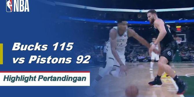 Cuplikan Pertandingan NBA : Bucks 115 vs Pistons 92