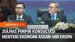 Menteri Perdagangan Zulkifli Hasan kembali memimpin pertemuan konsultasi Menteri Ekonomi ASEAN-Uni Eropa Ke-19 di Semarang, Jawa Tengah. Pada pertemuan ini membahas upaya kerjasama memperkuat bidang digitalisasi, teknologi hijau, dan jasa hijau.