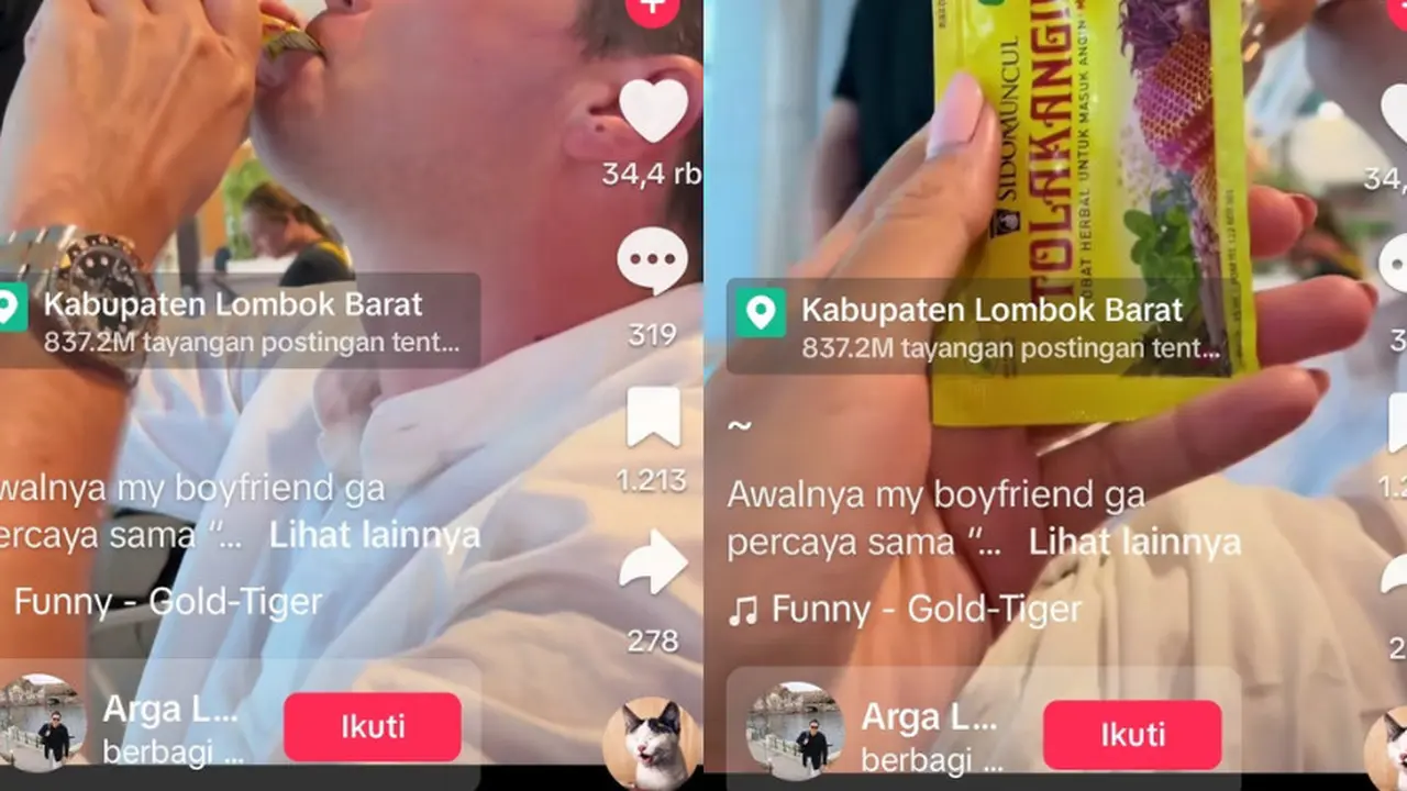 Viral Aksi Bule Minum Tolak Angin, Tuai Respons Positif dari Netizen