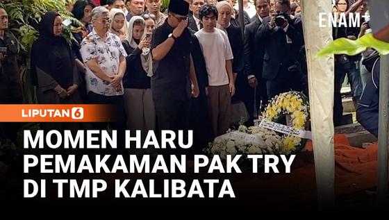 Penuh Haru, Prabowo Pimpin Pemakaman Wapres ke 6 Try Sutrisno di TMP Kalibata