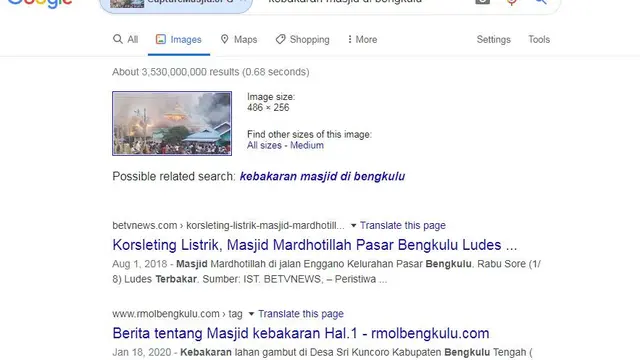 Gambar Tangkapan Layar Penelusuran dengan Google Images