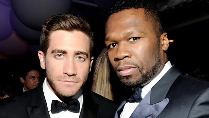 Jake Gyllenhaal dan 50 Cent dalam sebuah acara. (Foto: NY daily News)