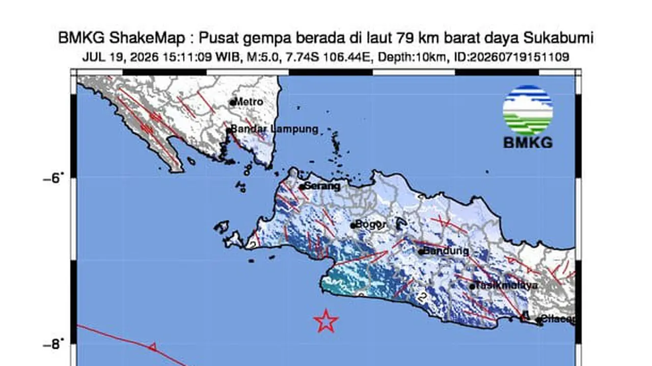 Gempa Sukabumi, Jawa Barat. (Dok. BMKG)