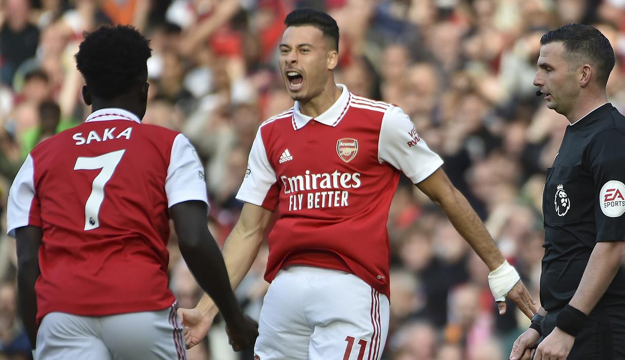 Gabriel Martinelli. Sayap kiri Brasil berusia 21 tahun ini telah memperkuat Arsenal sejak awal musim 2019/2020 usai didatangkan dari Ituano. Hingga pekan ke-10 ia telah mencetak 4 gol dan 2 assist dari total 9 laga di Liga Inggris musim 2022/2023. (AP/Rui Vieira)