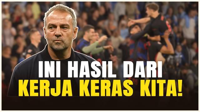 Pelatih Barcelona, Hansi Flick, mengungkapkan rasa bangganya terhadap capaian yang telah diraih anak-anak asuhnya. Baginya, Barcelona adalah keluarga.