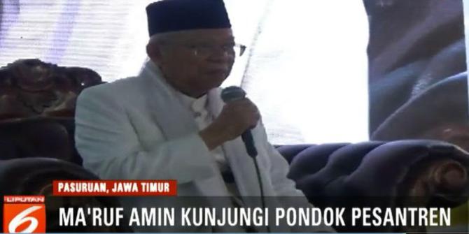 Kunjungi Ponpes di Pasuruan, Ma'ruf Amin Minta Doa Restu