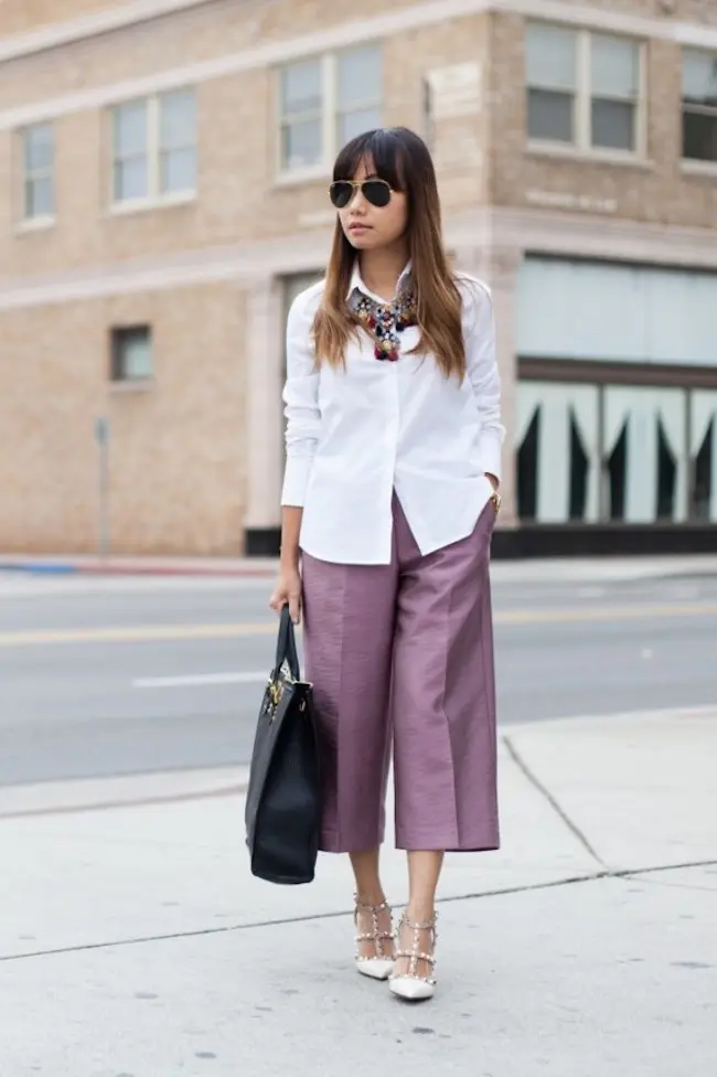 Mix and match kemeja putih yang trendi dan modis banget. (sumber foto: glamazonsblog.com/pinterest)