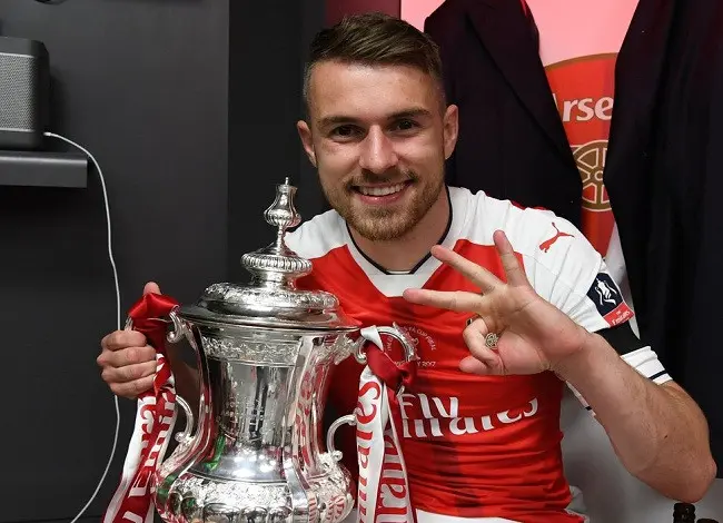 Gol yang dicetak Aaron Ramsey menentukan kemenangan Arsenal atas Chelsea pada laga final Piala FA. (doc. Arsenal)