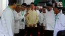 Wakil presiden terpilih 2024 Gibran Rakabuming Raka menghadiri acara Halal Bihalal Pengurus Besar Nahdlatul Ulama (PBNU) di Kantor PBNU Jalan Kramat Raya, Jakarta Pusat, Minggu (28/4/2024). (merdeka.com/Arie Basuki)