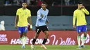 Dua gol Uruguay dicetak oleh Darwin Nunez di menit ke-42 dan Nicolas de la Cruz di menit ke-77. (AP Photo/Santiago Mazzarovich)