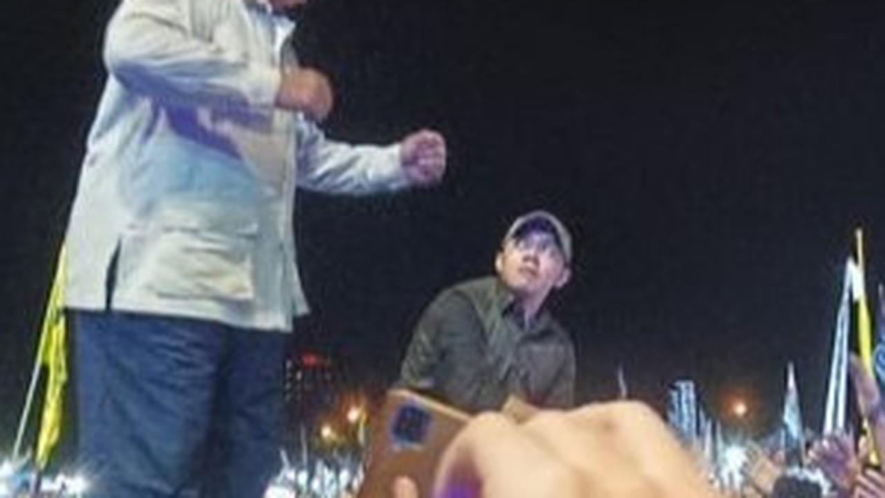 Hujan Gerimis Prabowo Kampanye di Sidoarjo, Erick Thohir hingga Bahlil Hadir