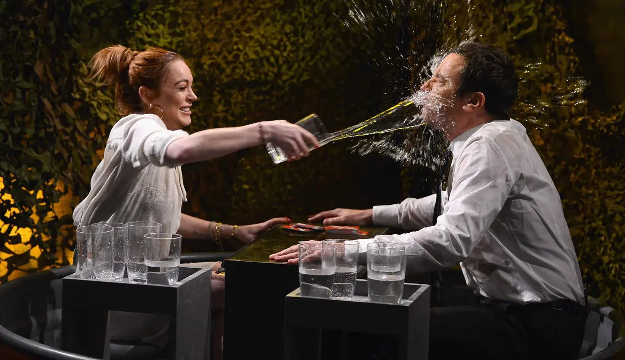 Meski Lindsay Lohan sudah bahagia tinggal di luar Amerika, namun beberapa waktu terakhir ia sering terlihat di New York. (THEO WARGO / NBC / GETTY IMAGES NORTH AMERICA / AFP)