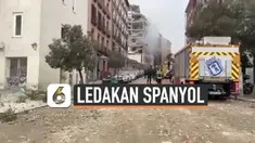 Ledakan besar terjadi di pusat kota Madrid, Spanyol. Bunyi ledakan terdengar sangat keras, dan membuat munculnya asap dari dalam gedung.