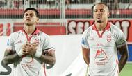 Dua pemain Malut United, Ciro Alves dan Gustavo Franca, gagal menjaga rekor tak terkalahkan setelah dibekuk PSIM 0-2 di Stadion Gelora Kie Raha Ternate, Sabtu (30/8/2025). (Dok. Malut United).