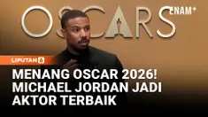 Aktor Michael B. Jordan berbicara setelah memenangkan penghargaan Aktor Terbaik di ajang Academy Awards atau Oscar 2026. Ia meraih piala tersebut lewat perannya dalam film “Sinners”.