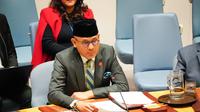 Wakil Menteri Luar Negeri RI Arrmanatha Nasir dalam sidang DK PBB di New York, Amerika Serikat (AS). (Dok. Kemlu RI)