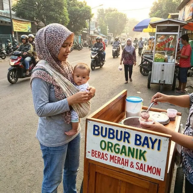 Membeli bubur bayi (Gemini AI)