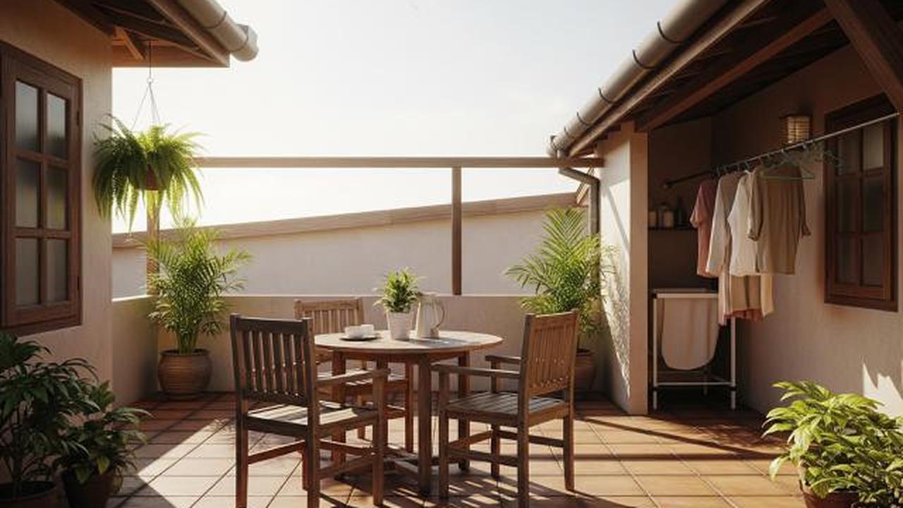 Rooftop Santai Bergaya Vintage/Desain Rumah Sederhana di Desa Tapi Punya Rooftop Buat Jemur dan Santai Sore (Sumber: gemini.com)