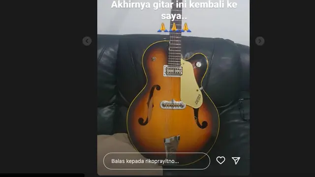 Sempat Hilang Dicuri, Gitar Milik Riko Mocca Akhirnya Berhasil Ditemukan. (instagram.com/rikoprayitno)