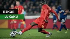 Striker Manchester United, Romelu Lukaku menjadi pencetak gol terbanyak Belgia sepanjang masa dengan 31 gol