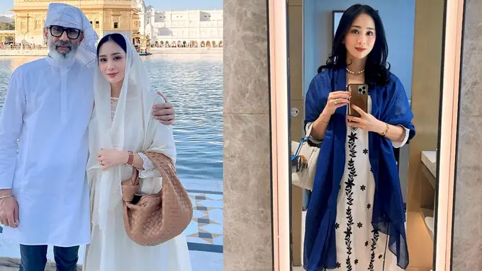 6 Gaya Bunga Zainal Ikut Suami Jalani Ibadah Sikh di India, Tampil Anggun Berkerudung