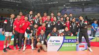 Timnas Voli Putra Indonesia meraih posisi runner-up pada SEA V League 2024. Pada laga terakhir putran pertama, Indonesia menang 3-2 (21-25, 25-21, 19-25, 25-22, dan 15-12) atas Vietnam di&nbsp;Ninoy Aquino Stadium, Manila, Filipina, Minggu (18/8/2024) siang WIB. (dok. PBVSI)