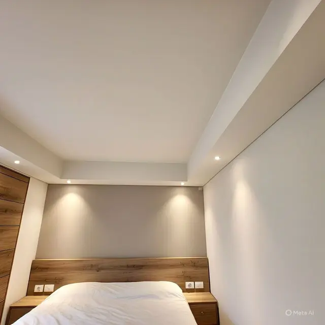 Desain Plafon Polos dengan Pencahayaan Downlight