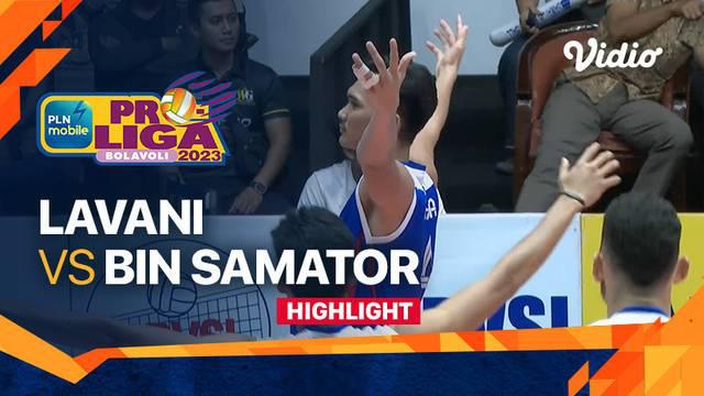 Berita video highlights laga Final Four PLN Mobile Proliga 2023 kategori putra antara Jakarta Lavani Allo Bank melawan Surabaya BIN Samator, Jumat (24/2/2023) malam hari WIB.
