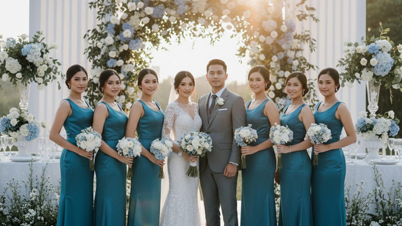 7 Model Baju Bridesmaid Emerald Blue, Terlihat Anggun dan Kompak