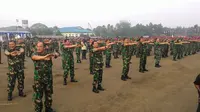 Senam pagi Panglima TNI bersama 1.600 prajurit (Liputan6.com/ Ahmad Romadoni)