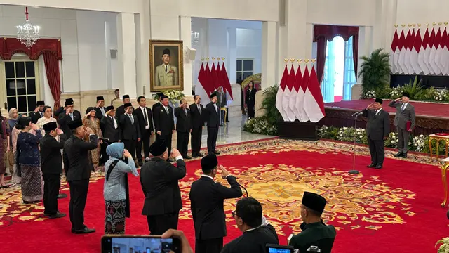 Presiden Prabowo Subianto melantik Mendiktisaintek dan beberapa Kepala Badan di Istana Negara, Rabu (19/2/2025).