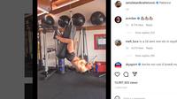 Pemain Zlatan Ibrahimovic sedang nge-gym. Dok: Instagram @iamzlatanibrahimovic