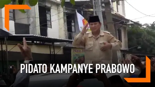 Saat berkampanye di Ponpes Majelis Taklim Tambak Deres, Prabowo Subianto menyebut kekayaan Indonesia banyak berada di luar negeri.