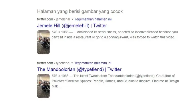 Hasil penelusuran Google Images.