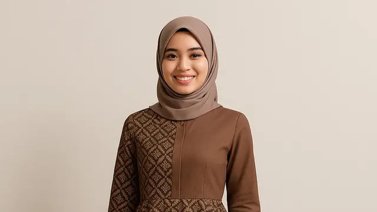 10 Model Gamis Batik Kombinasi Polos Kerah Shanghai 2025, Ini Padu Padan yang Bikin Wanita Stylish